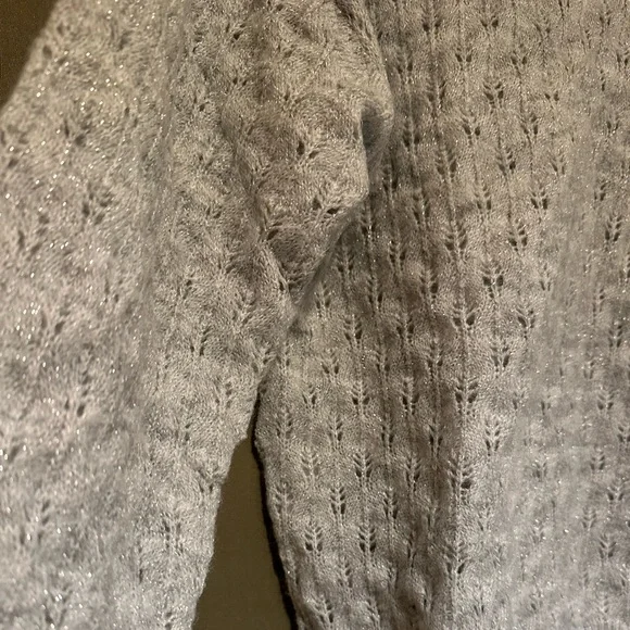 NWT Light HeatherGrey Knit Sweater Women’s Sz Small with Lurex detailing - Picture 3 of 7